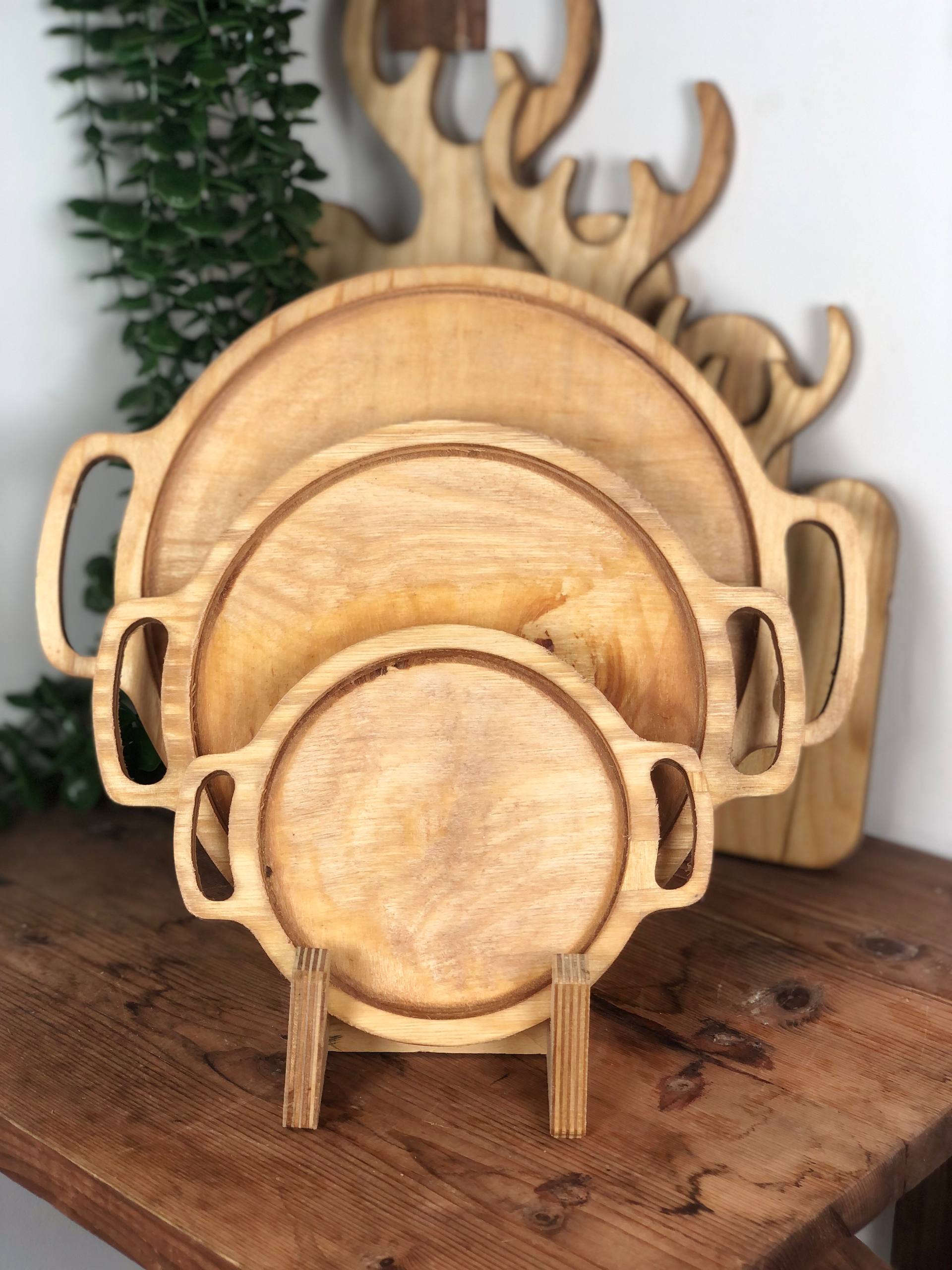 سینی 3 عددی چوبی