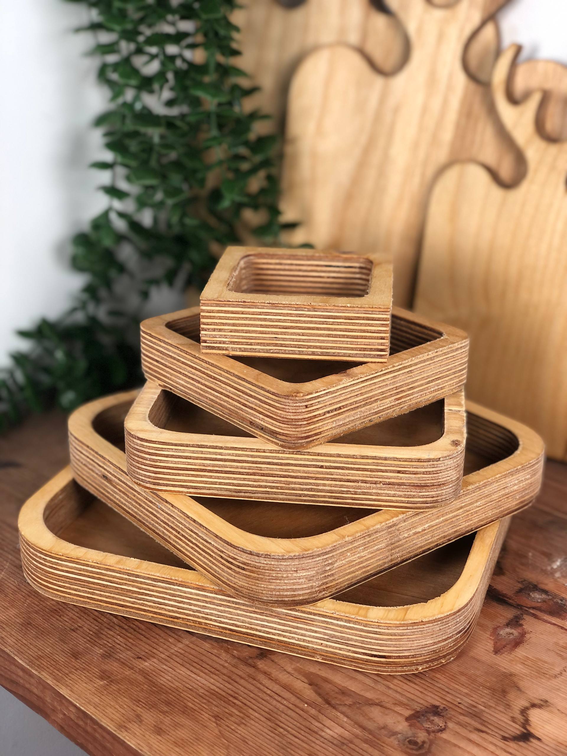 سینی سرو 5 عددی چوبی