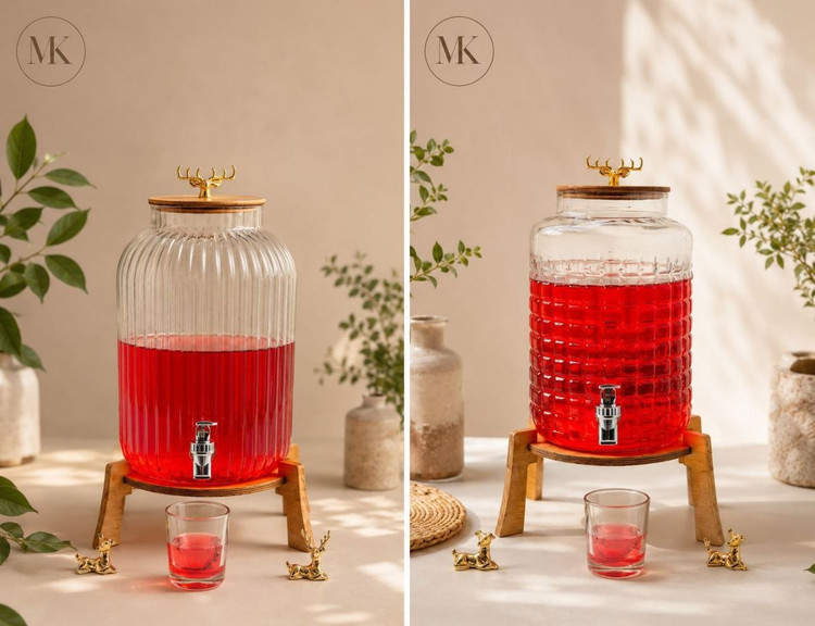 کلمن شیشه ای پایه دار 8 لیتری