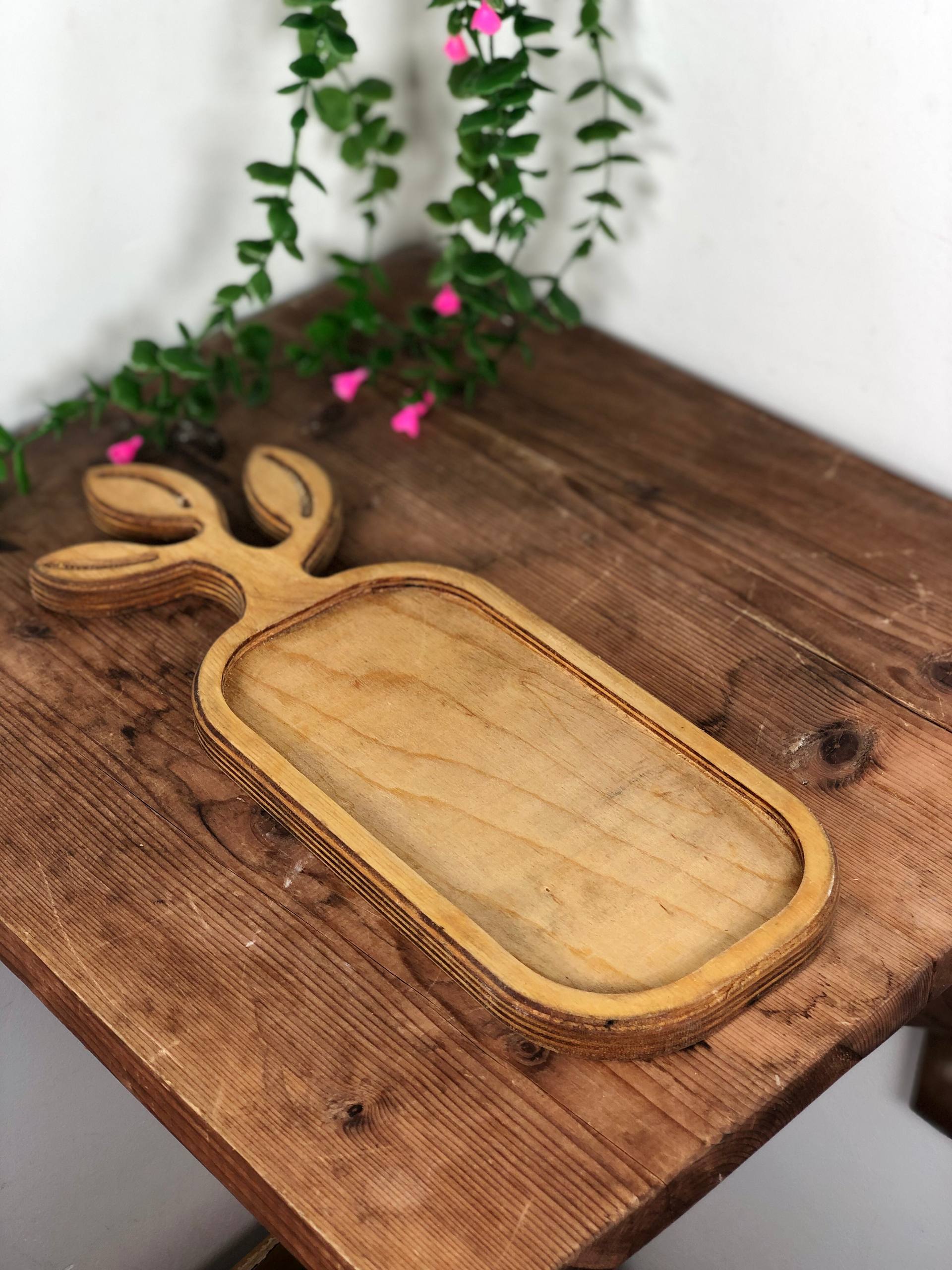زیرلیوانی چوبی طرح برگ